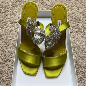 Manolo Blahnik heels w/crystal strap